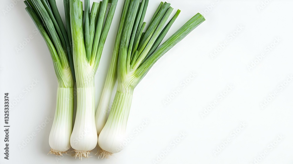 fresh leek on a white background fresh leek on a white background