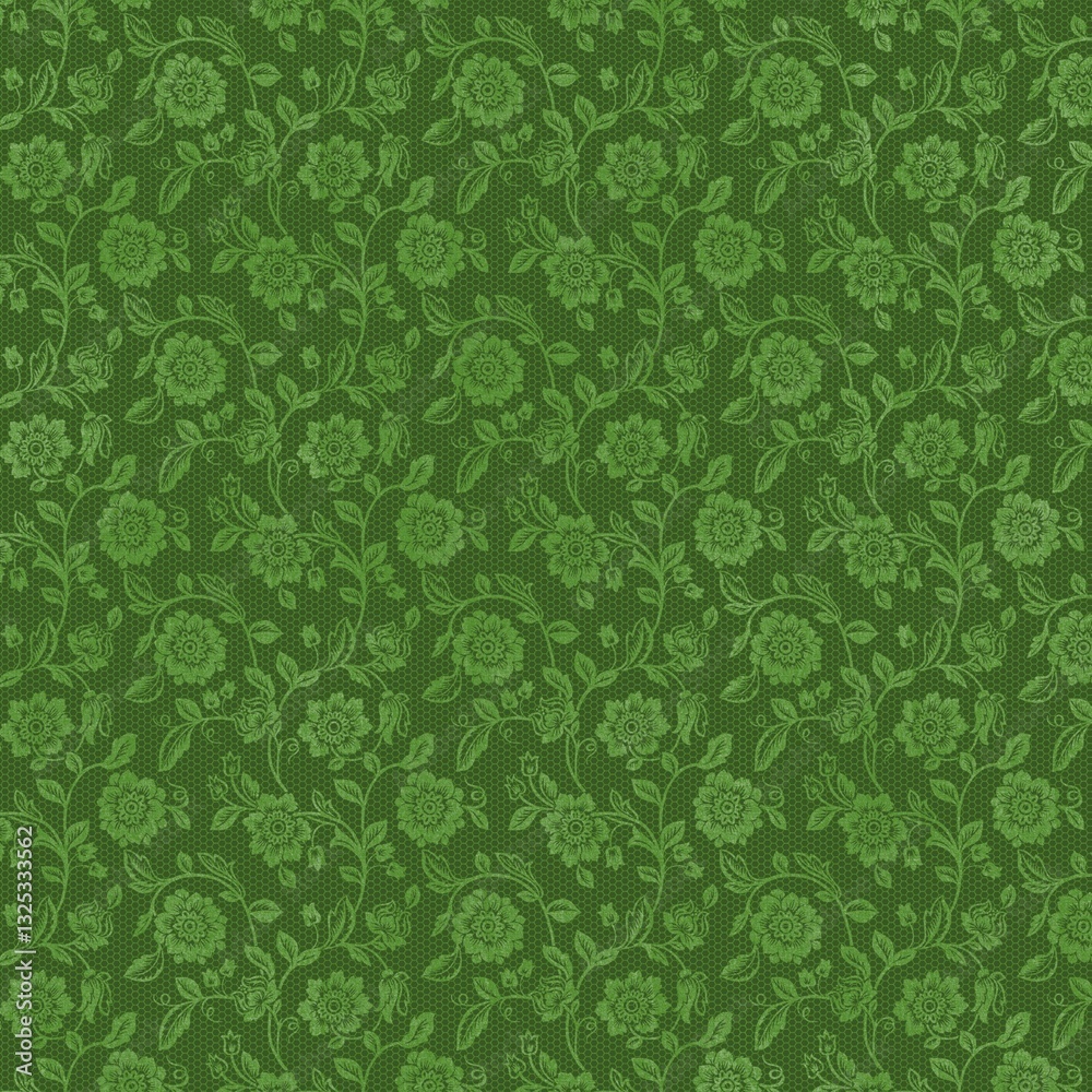 Floral ornament background paper, seamless fabric with textured pattern Floral ornament background paper, seamless fabric with textured pattern
