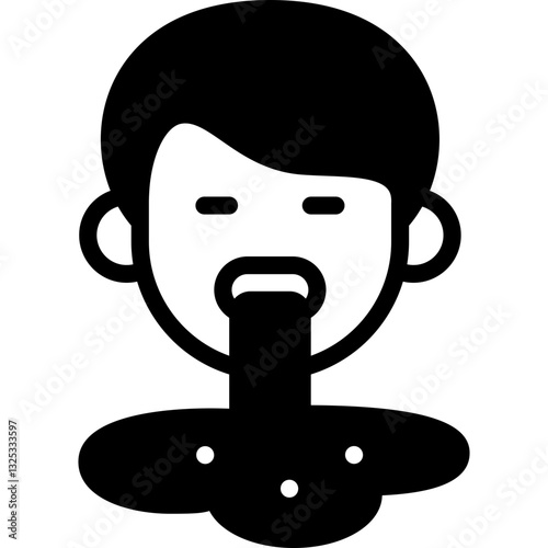 vomiting icon illustration design with solid