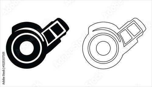 Whistle Icon. Referee, Sports, Coaching, and Game Equipment Vector.
