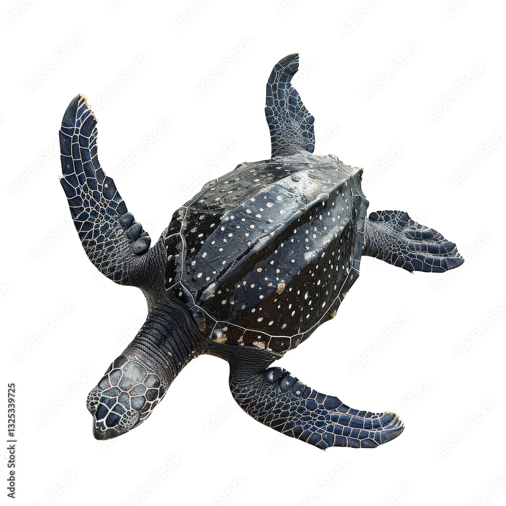 Fototapeta premium Leatherback Sea Turtle Isolated On Transparent 
