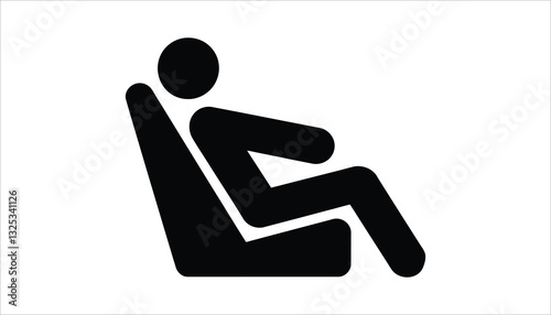 Reclining Seat Icon. Relaxation and Comfort Symbol Vector.