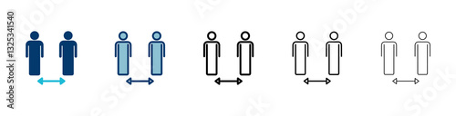 Social distancing icon vector isolated on white background. Keep distance sign. Coronavirus. Social Distancing and Self Quarantine.