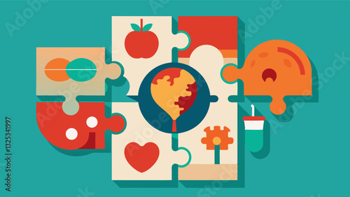The visual representation of malnutrition rates is like a puzzle with missing pieces but the overall picture is still alarming and concerning.. Vector illustration