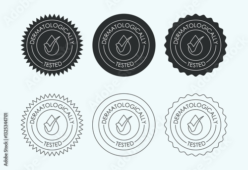 Dermatologically tested icon design, dermatology test and dermatologist clinic icon