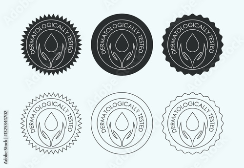Dermatologically tested icon design, dermatology test and dermatologist clinic icon