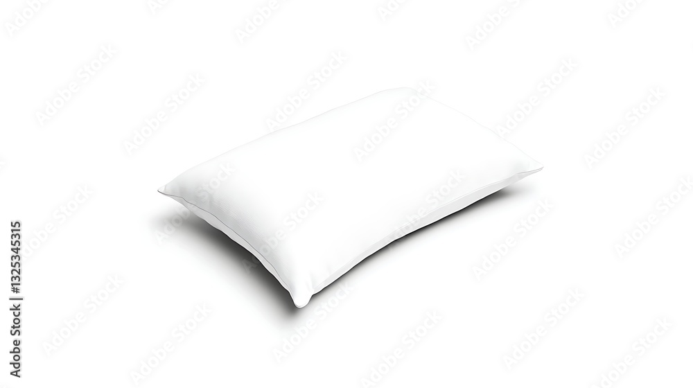 Single White Pillow Isolated on a White Background, Mockup Single White Pillow Isolated on a White Background, Mockup