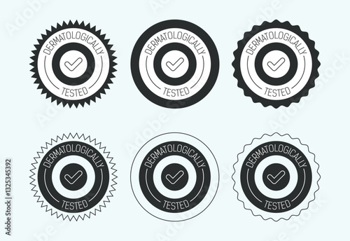 Dermatologically tested icon design, dermatology test and dermatologist clinic icon