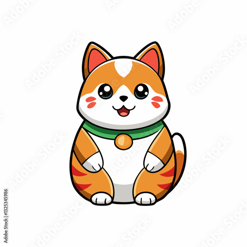 mochi cat on white