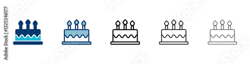 Cake icon vector isolated on white background. Cake vector. Birthday cake icon