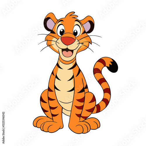 tiger cat on white