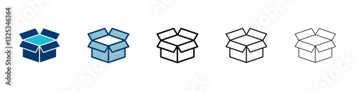 Box icon vector isolated on white background. Cardboard box, packaging open. Box vector icon