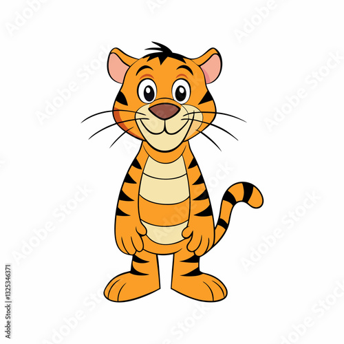 tiger cat on white