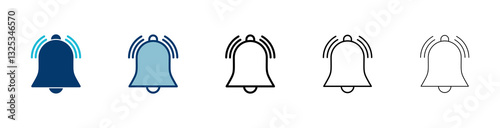 Bell Icon vector isolated on white background. Notification symbol. Bell vector icon