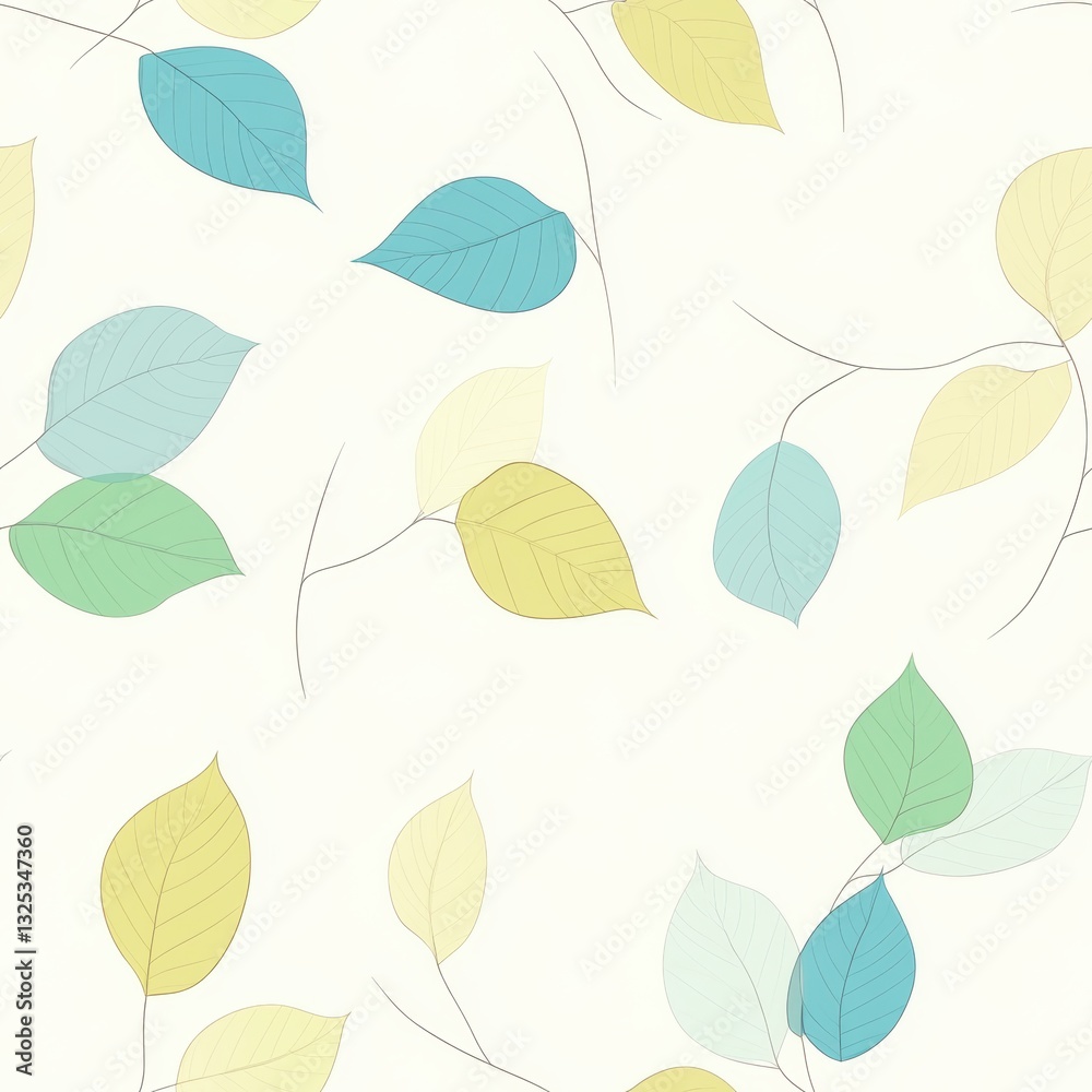 Obraz premium Repetitive seamless pattern of leaf foliage for fabric design.