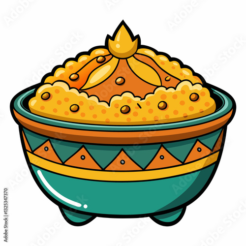vector illustration of a biryani