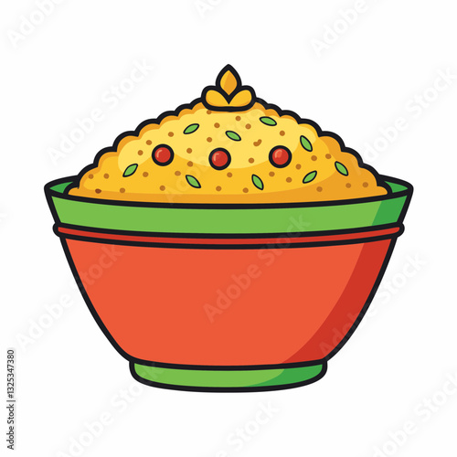 vector illustration of a biryani
