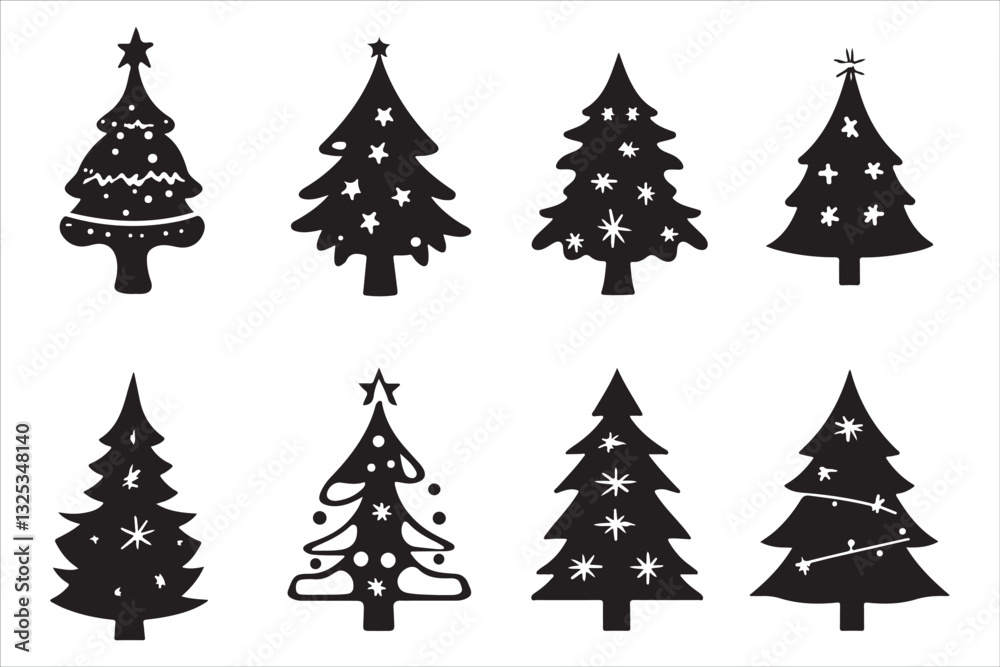 Fototapeta premium Christmas Tree Vector Collection 