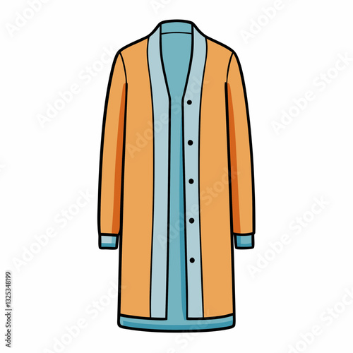 vector illustration of a longline cardigan sweater