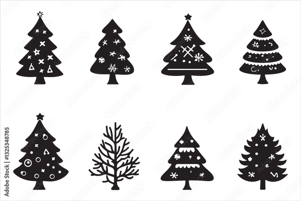 Obraz premium Christmas Tree Vector Collection 