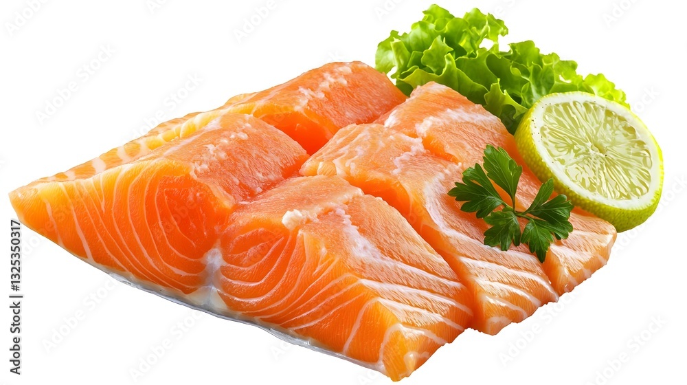 Sliced Fresh Salmon isolated on white background Sliced Fresh Salmon isolated on white background