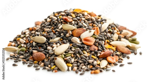 Pile of mixing seeds or pigeon mix food photo
