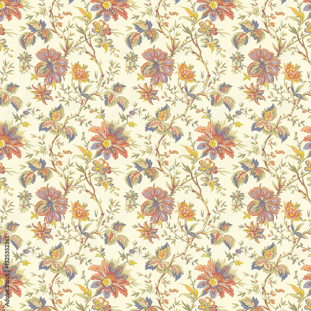 custom made wallpaper toronto digitalFloral ornament background paper, seamless fabric with textured pattern