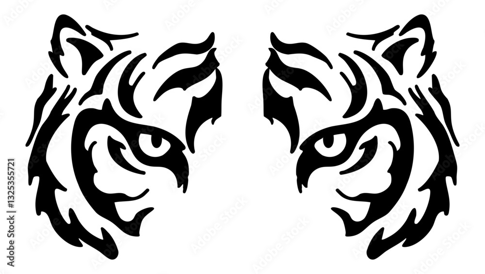 Tiger Eyes Animal Print Tshirt Animal Head Face
