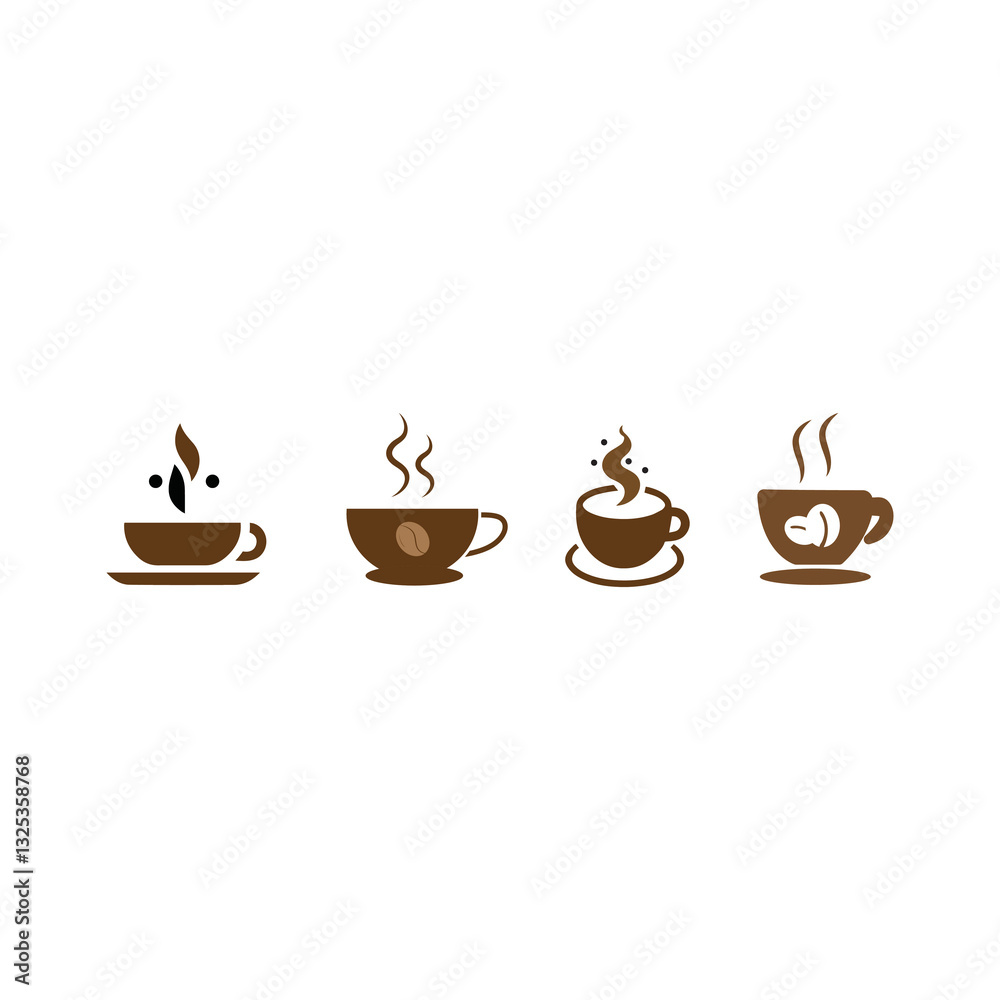 Obraz premium coffee cup icon set illustration