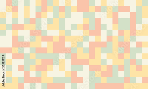 Abstract pixel art background.  Soft pastel color palette creates a calming, minimalist aesthetic. Ideal for website banners, presentations, or social media.