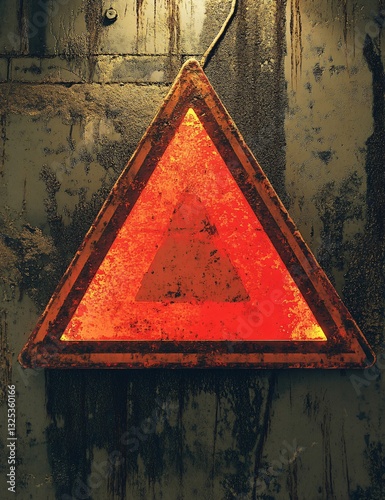 Professional Triangle Warning Sign with Attention Symbol and Words - Image for Safety Guidelines