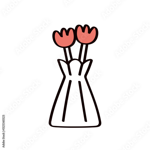 花と花瓶のイラスト