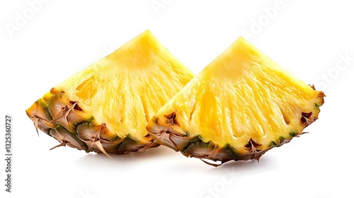 Vibrant pineapple wedge with detailed texture
