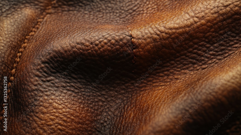Brown Leather Texture Close-up