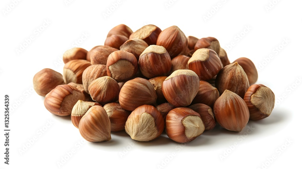 Pile of hazelnuts on white background isolated Pile of hazelnuts on white background isolated