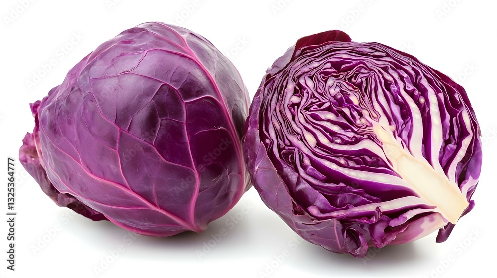 Red cabbage on a white background Red cabbage on a white background
