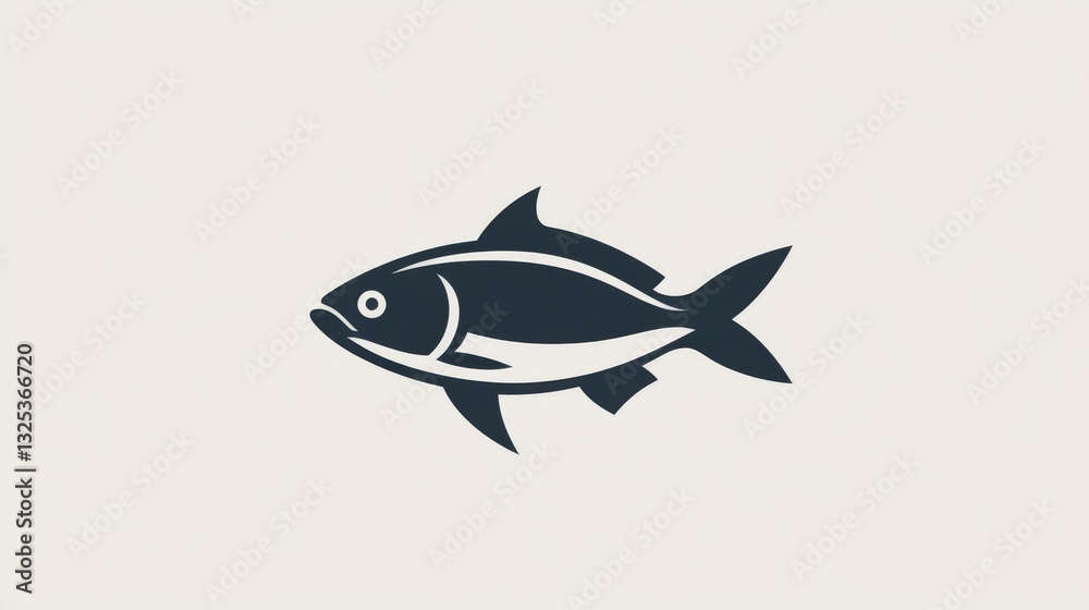 Minimalist fish icon design for nautical themes and marine projects Minimalist fish icon design for nautical themes and marine projects
