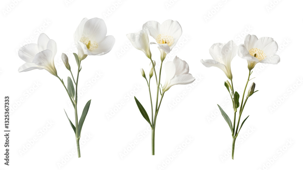 Yellow crocus flowers blooming isolated on white background Yellow crocus flowers blooming isolated on white background