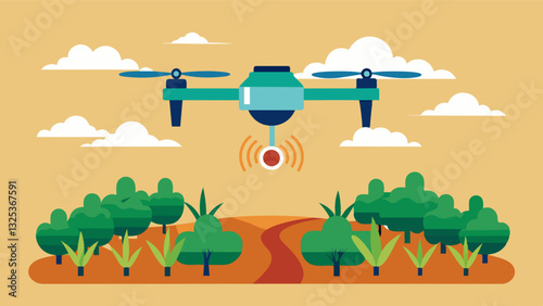 Using multispectral sensors agricultural drones can capture data on soil moisture nitrogen levels and plant health allowing farmers to create sitespecific nutrient management. Vector illustration