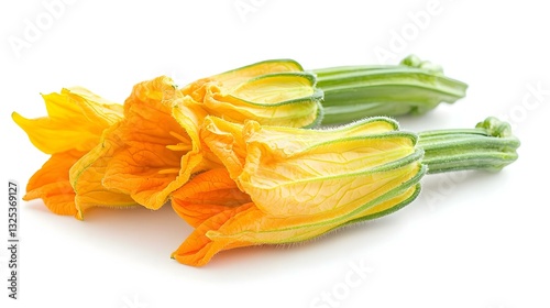 Zucchini flowers isolated on a white background