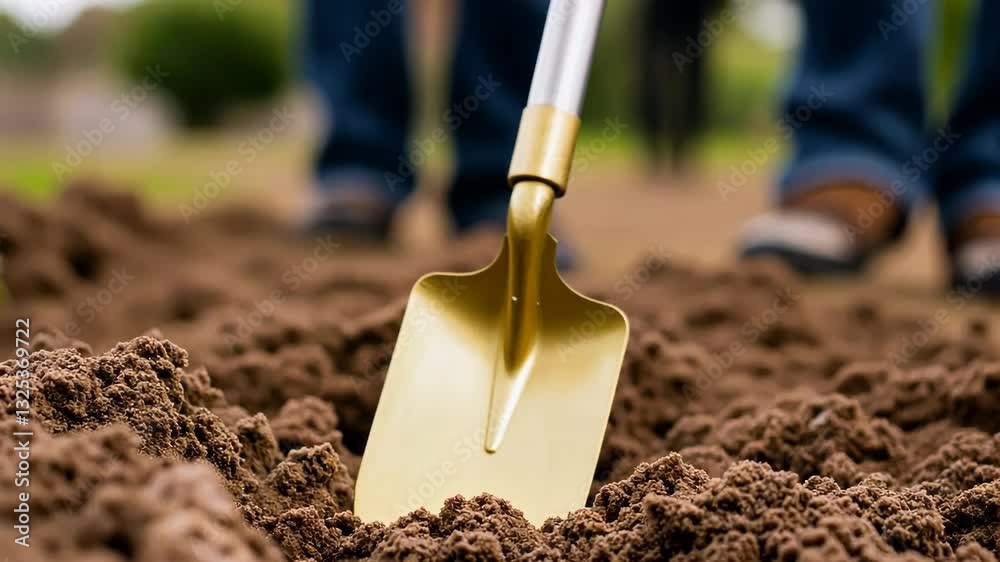 Shovel Digging into Soil Shovel Digging into Soil