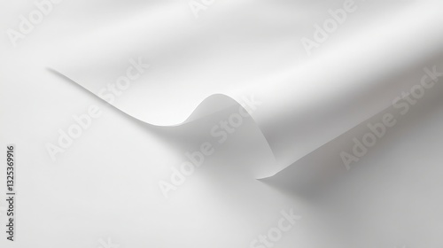 Elegant smooth paper curl showcasing delicate shadows and clean aesthetics