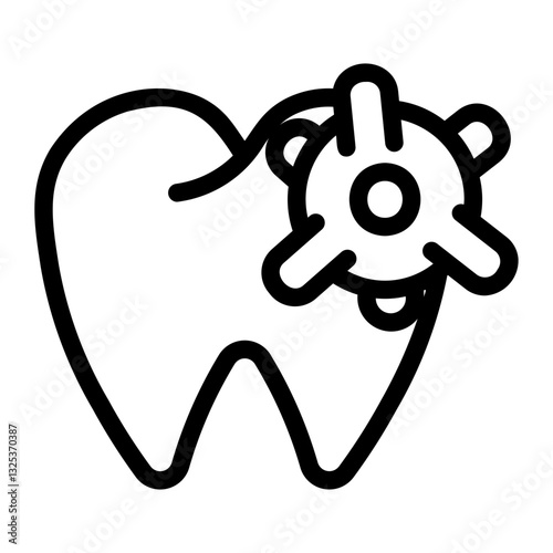 germ tooth Line Icon