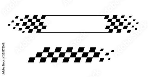 Racing stripes. Race flag. Checkered flag. Sport car decal stripes. Automotive graphics. Vector illustration