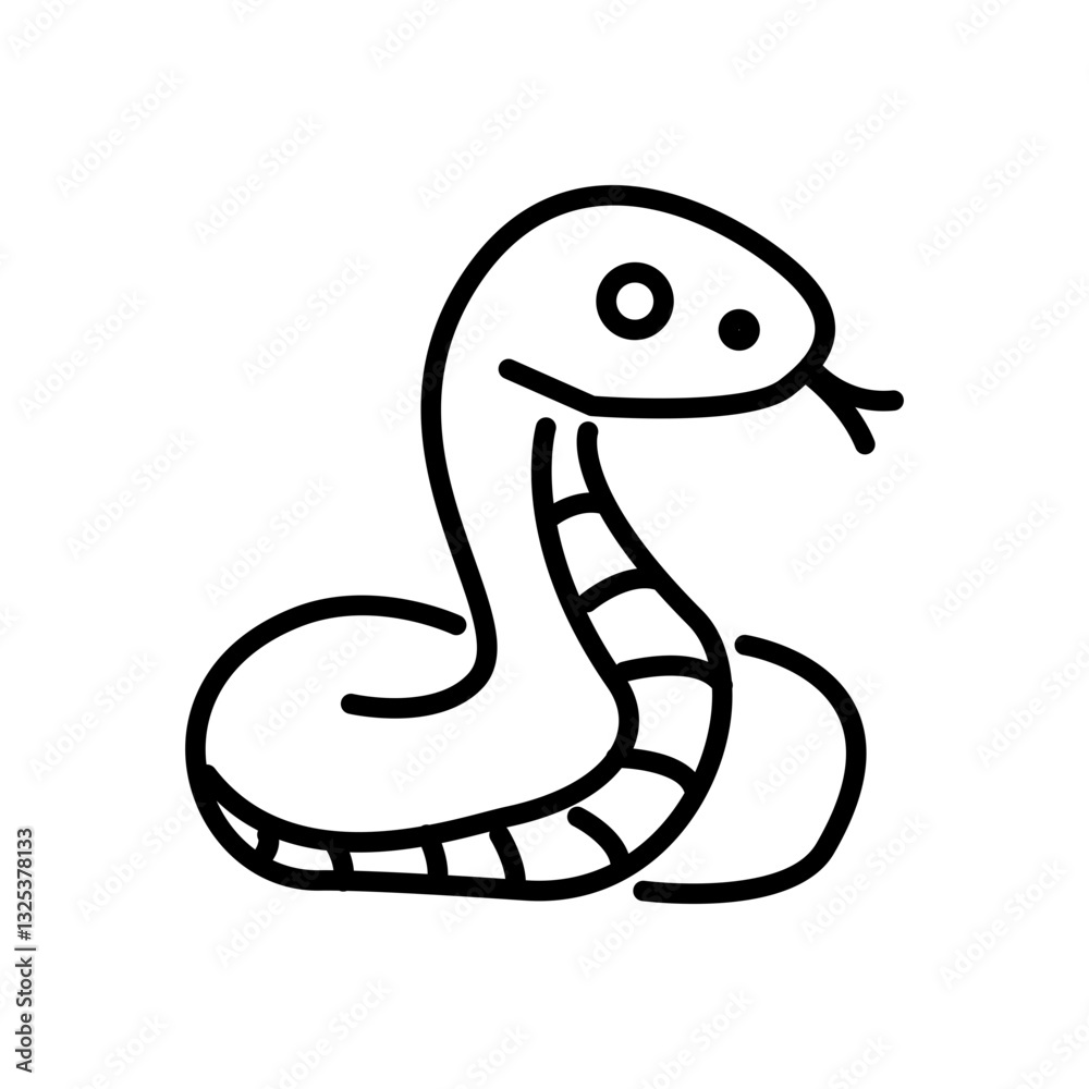 snake icon vector, line style icon snake icon vector, line style icon