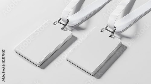  mockup white id card Lanyard