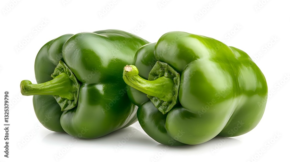 sweet green pepper paprika isolated on white sweet green pepper paprika isolated on white