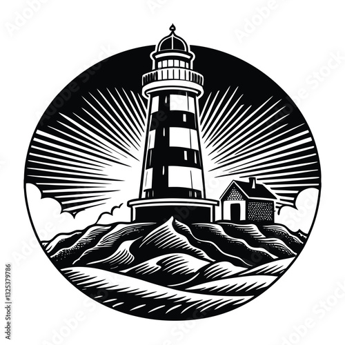 lighthouse vector illustration black color