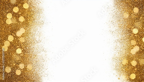 gold glitter border isolated on transparent background