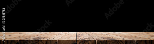Light wooden tabletop on a solid black background for clean product mockups and presentations.